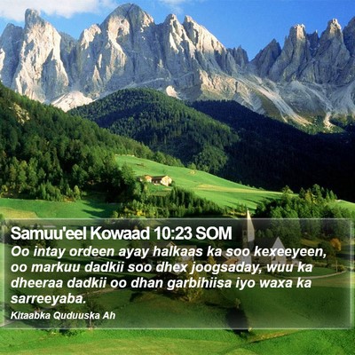 Samuu'eel Kowaad 10:23 SOM Bible Verse Image