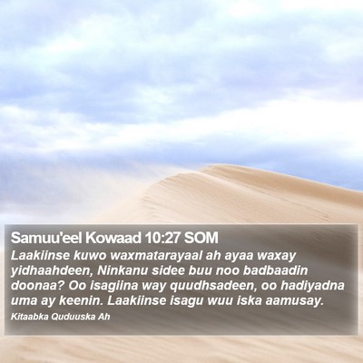 Samuu'eel Kowaad 10:27 SOM Bible Verse Image