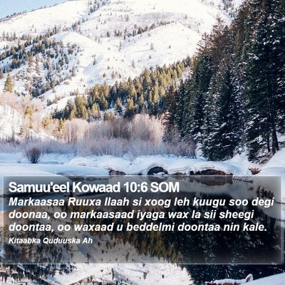Samuu'eel Kowaad 10:6 SOM Bible Verse Image
