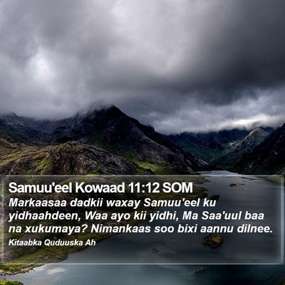 Samuu'eel Kowaad 11:12 SOM Bible Verse Image
