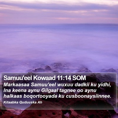 Samuu'eel Kowaad 11:14 SOM Bible Verse Image