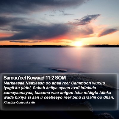 Samuu'eel Kowaad 11:2 SOM Bible Verse Image
