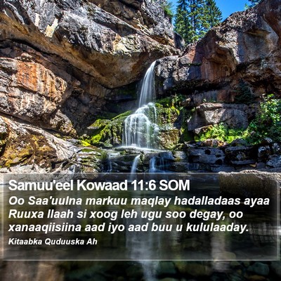 Samuu'eel Kowaad 11:6 SOM Bible Verse Image