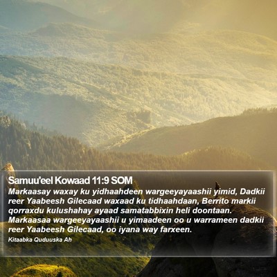 Samuu'eel Kowaad 11:9 SOM Bible Verse Image