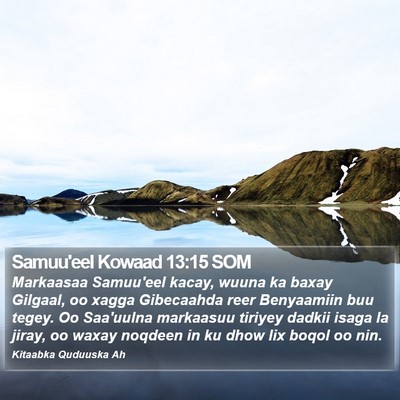Samuu'eel Kowaad 13:15 SOM Bible Verse Image