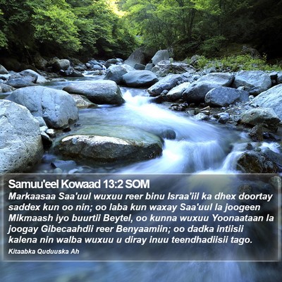 Samuu'eel Kowaad 13:2 SOM Bible Verse Image