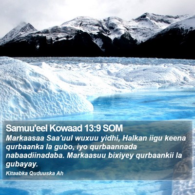 Samuu'eel Kowaad 13:9 SOM Bible Verse Image