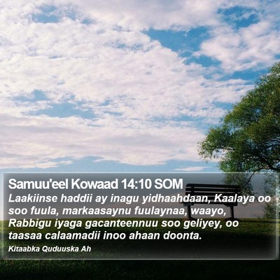 Samuu'eel Kowaad 14:10 SOM Bible Verse Image