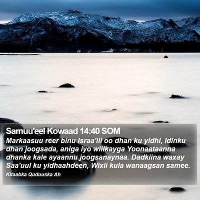 Samuu'eel Kowaad 14:40 SOM Bible Verse Image