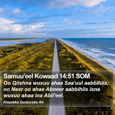 Samuu'eel Kowaad 14:51 SOM Bible Verse Image