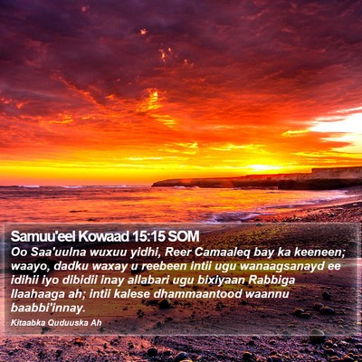 Samuu'eel Kowaad 15:15 SOM Bible Verse Image