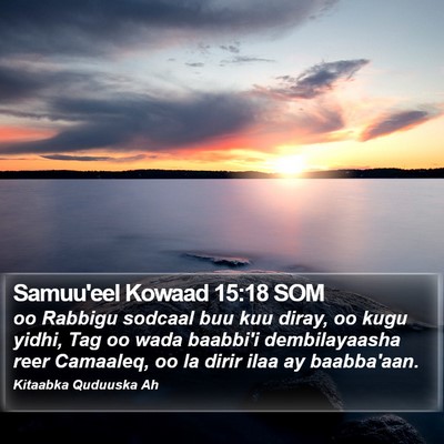 Samuu'eel Kowaad 15:18 SOM Bible Verse Image