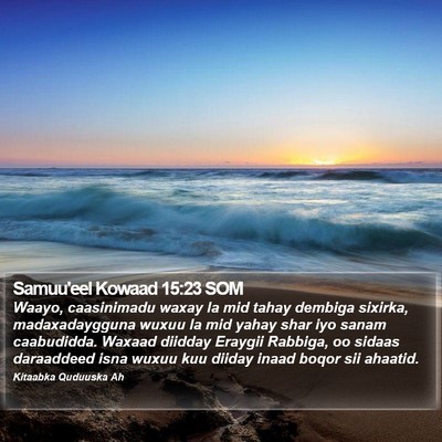 Samuu'eel Kowaad 15:23 SOM Bible Verse Image