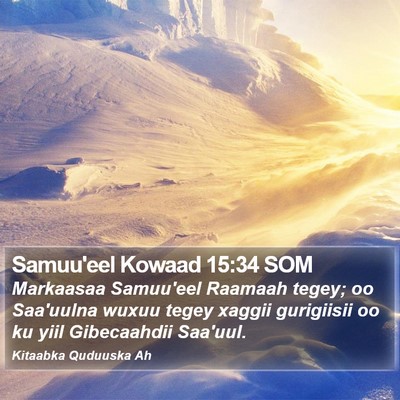 Samuu'eel Kowaad 15:34 SOM Bible Verse Image