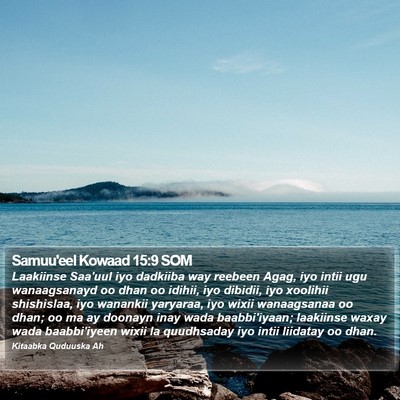 Samuu'eel Kowaad 15:9 SOM Bible Verse Image