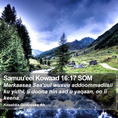 Samuu'eel Kowaad 16:17 SOM Bible Verse Image