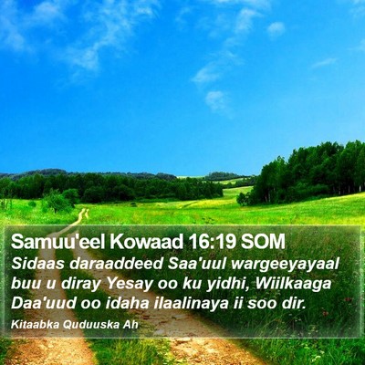 Samuu'eel Kowaad 16:19 SOM Bible Verse Image
