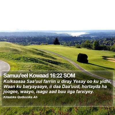 Samuu'eel Kowaad 16:22 SOM Bible Verse Image