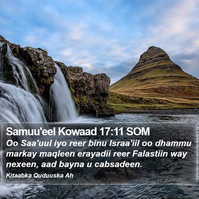 Samuu'eel Kowaad 17:11 SOM Bible Verse Image