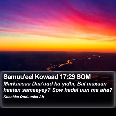 Samuu'eel Kowaad 17:29 SOM Bible Verse Image