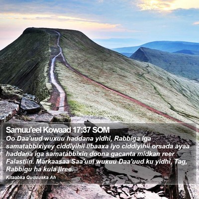 Samuu'eel Kowaad 17:37 SOM Bible Verse Image