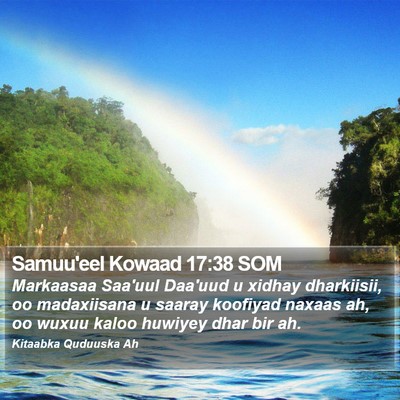 Samuu'eel Kowaad 17:38 SOM Bible Verse Image