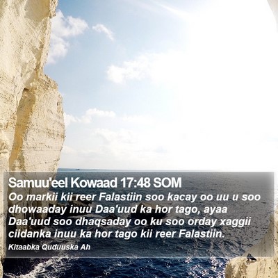 Samuu'eel Kowaad 17:48 SOM Bible Verse Image