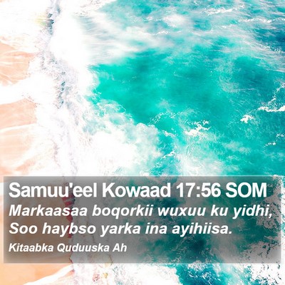 Samuu'eel Kowaad 17:56 SOM Bible Verse Image