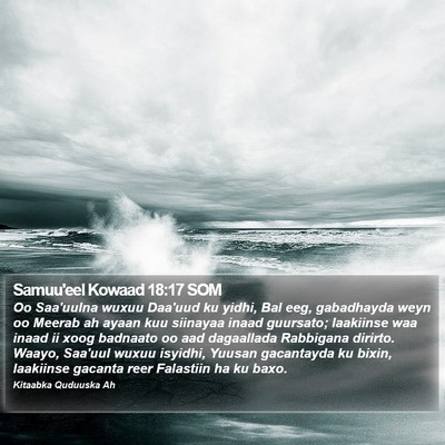 Samuu'eel Kowaad 18:17 SOM Bible Verse Image