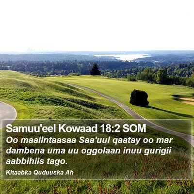 Samuu'eel Kowaad 18:2 SOM Bible Verse Image