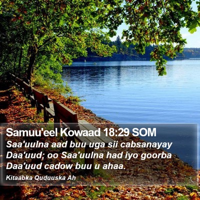 Samuu'eel Kowaad 18:29 SOM Bible Verse Image