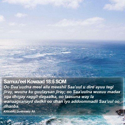 Samuu'eel Kowaad 18:5 SOM Bible Verse Image