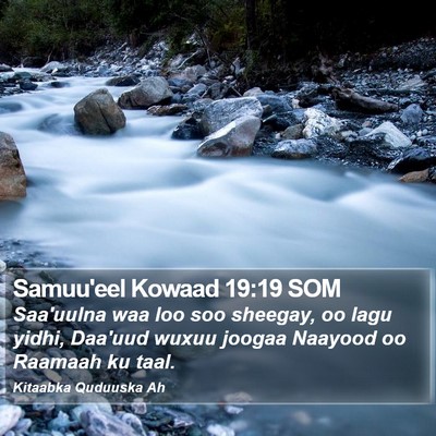 Samuu'eel Kowaad 19:19 SOM Bible Verse Image