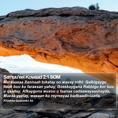 Samuu'eel Kowaad 2:1 SOM Bible Verse Image