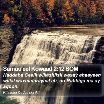 Samuu'eel Kowaad 2:12 SOM Bible Verse Image