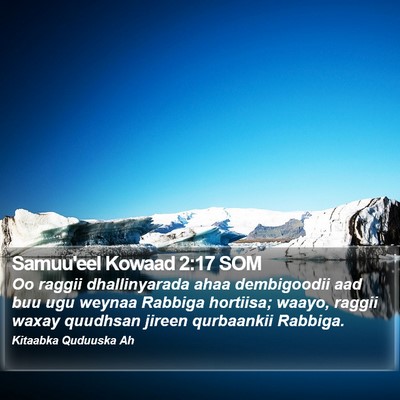 Samuu'eel Kowaad 2:17 SOM Bible Verse Image