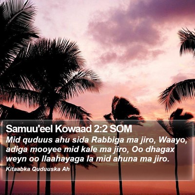 Samuu'eel Kowaad 2:2 SOM Bible Verse Image