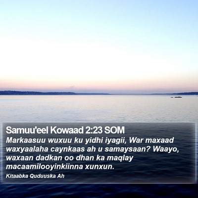 Samuu'eel Kowaad 2:23 SOM Bible Verse Image