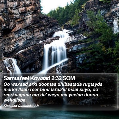 Samuu'eel Kowaad 2:32 SOM Bible Verse Image
