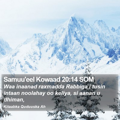 Samuu'eel Kowaad 20:14 SOM Bible Verse Image