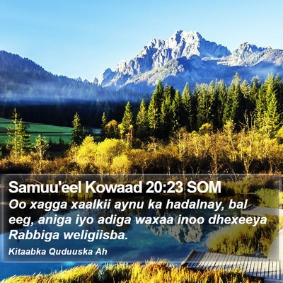 Samuu'eel Kowaad 20:23 SOM Bible Verse Image