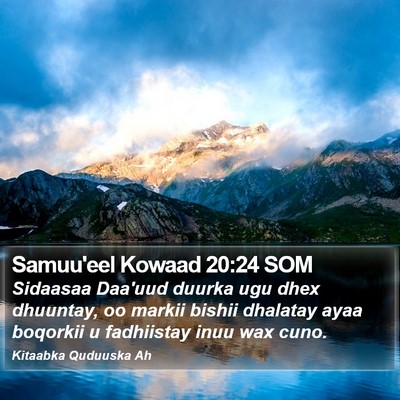 Samuu'eel Kowaad 20:24 SOM Bible Verse Image