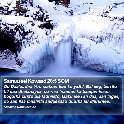 Samuu'eel Kowaad 20:5 SOM Bible Verse Image
