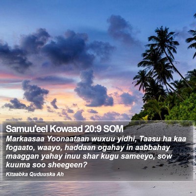 Samuu'eel Kowaad 20:9 SOM Bible Verse Image