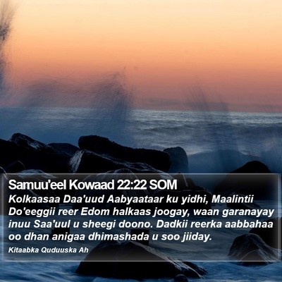 Samuu'eel Kowaad 22:22 SOM Bible Verse Image
