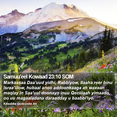 Samuu'eel Kowaad 23:10 SOM Bible Verse Image