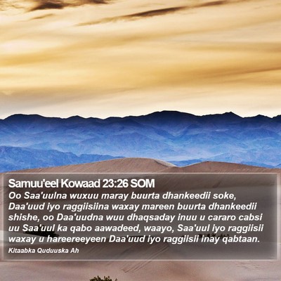 Samuu'eel Kowaad 23:26 SOM Bible Verse Image