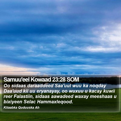 Samuu'eel Kowaad 23:28 SOM Bible Verse Image