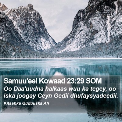 Samuu'eel Kowaad 23:29 SOM Bible Verse Image