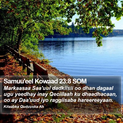 Samuu'eel Kowaad 23:8 SOM Bible Verse Image